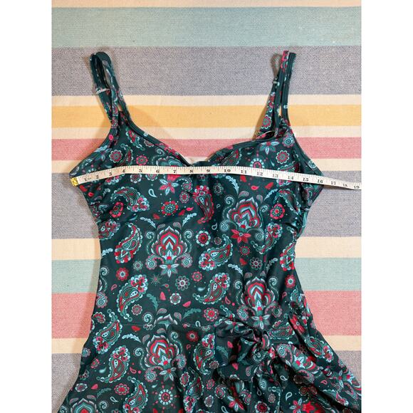 NWT, Eomenie Green Paisley Swim Dress Swimsuit Size Large - Picture 4 of 6